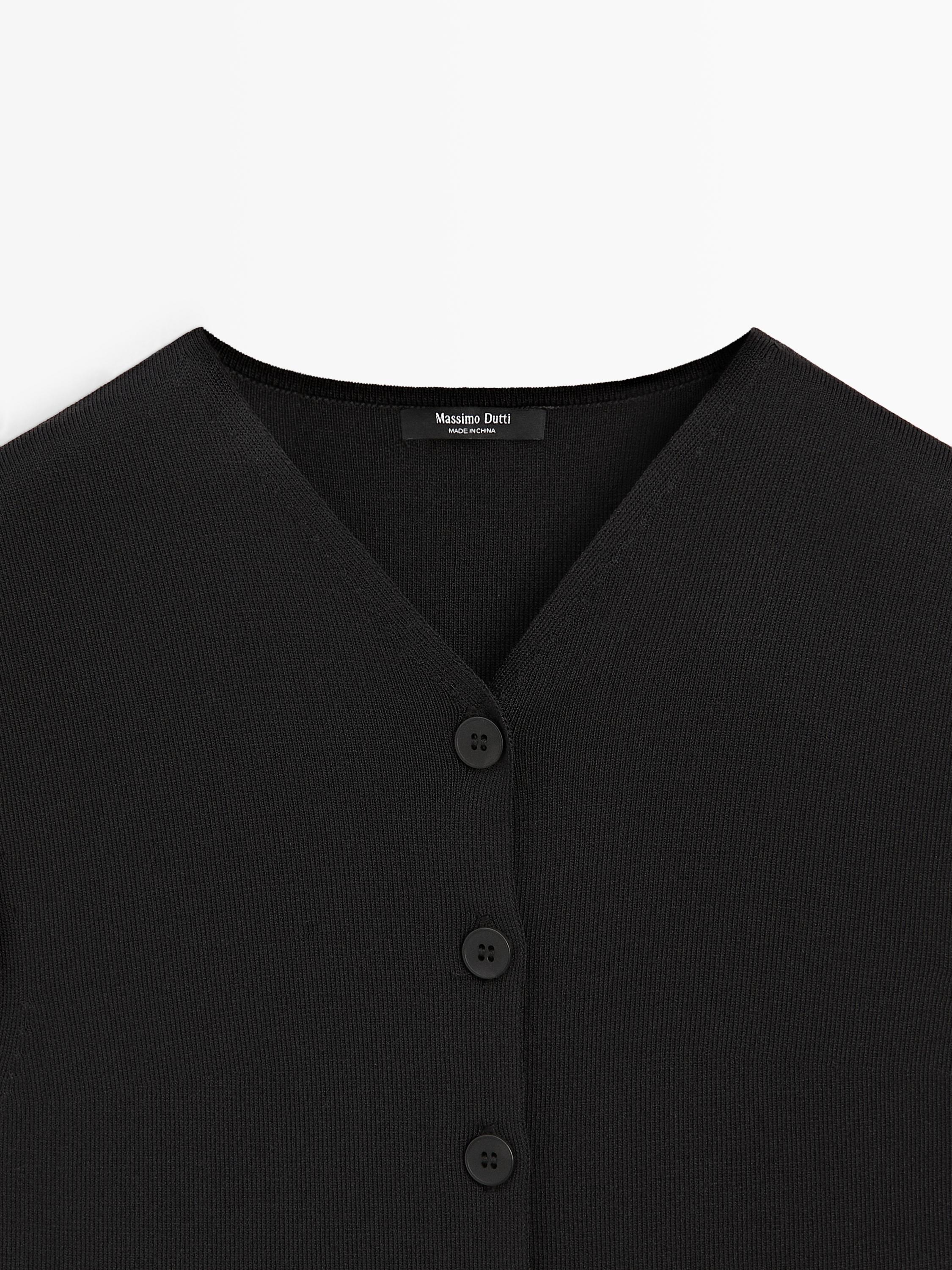 V-neck vest with button details
